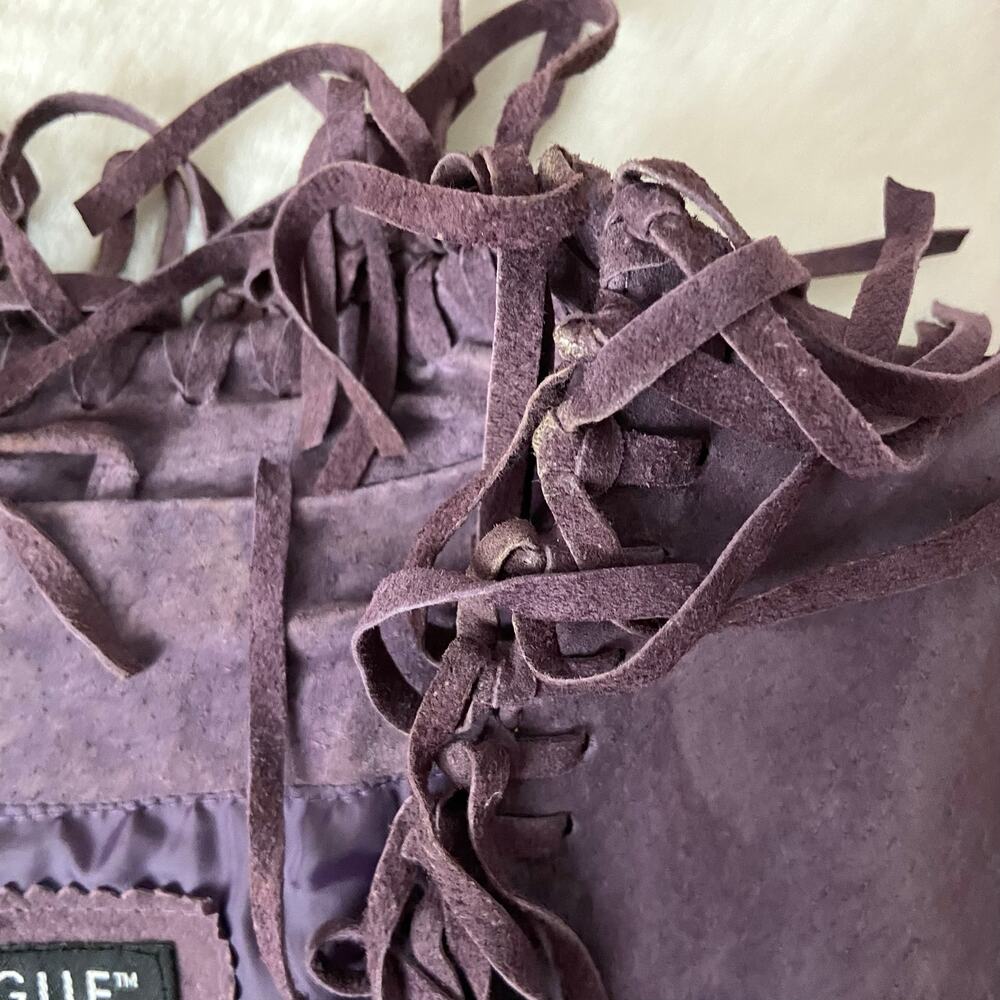 Dialogue Vintage Purple Suede Fringe Jacket - Picture 6 of 8
